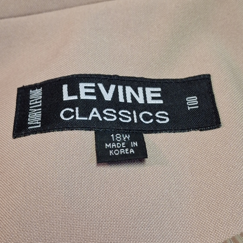 Larry Levine Classics Khaki Button Polyester Long… - image 2